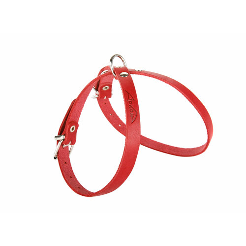 Шлейка аркон люкс кожаная однослойная красная для собак 45 см11 мм 415₽