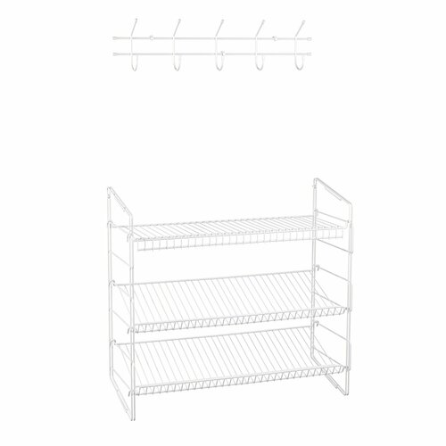 Полка напольная Лайн трио сетка Белый муар 6448₽