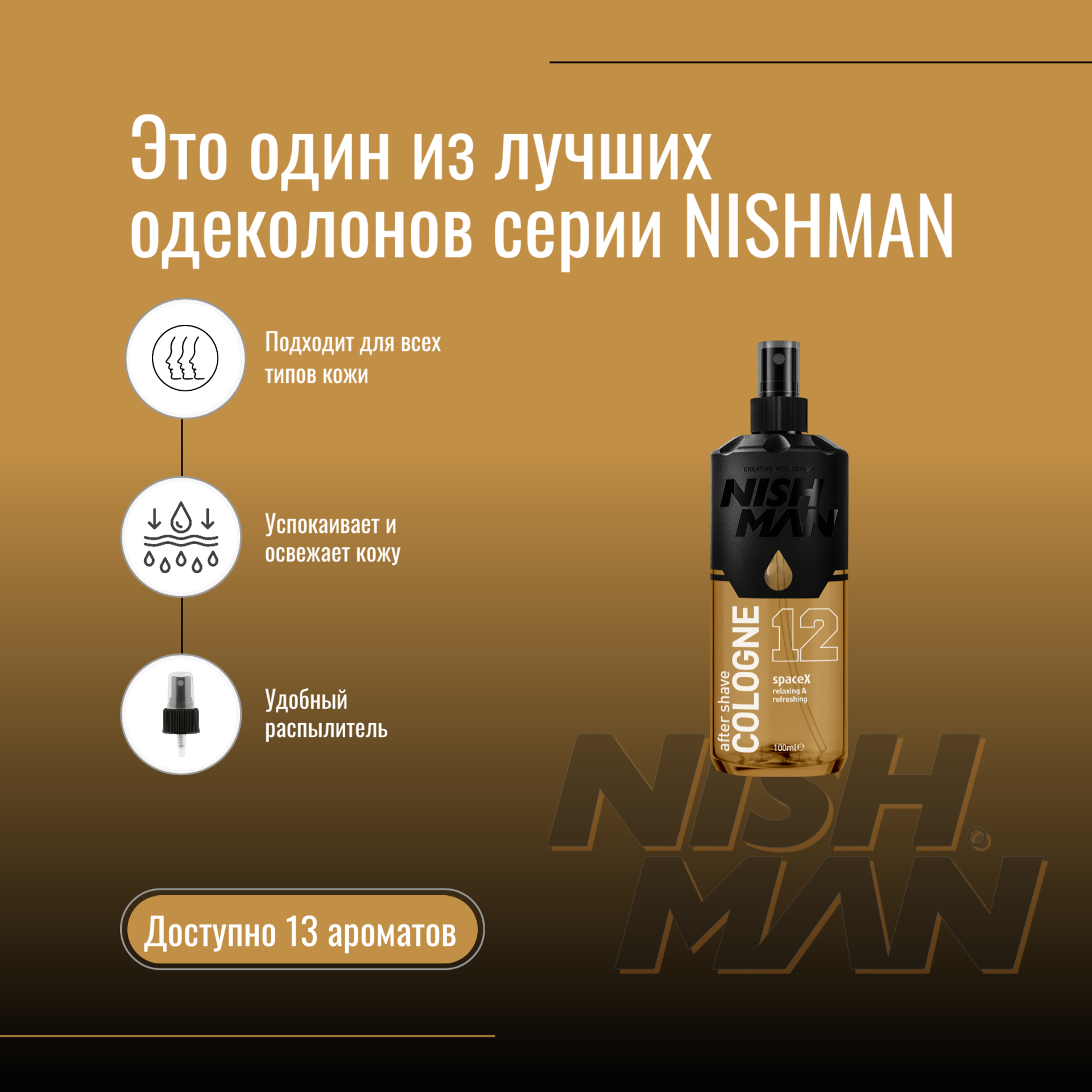 Одеколон после бритья Nishman cologne N12 SpaceX, лосьон после бритья — фото 1