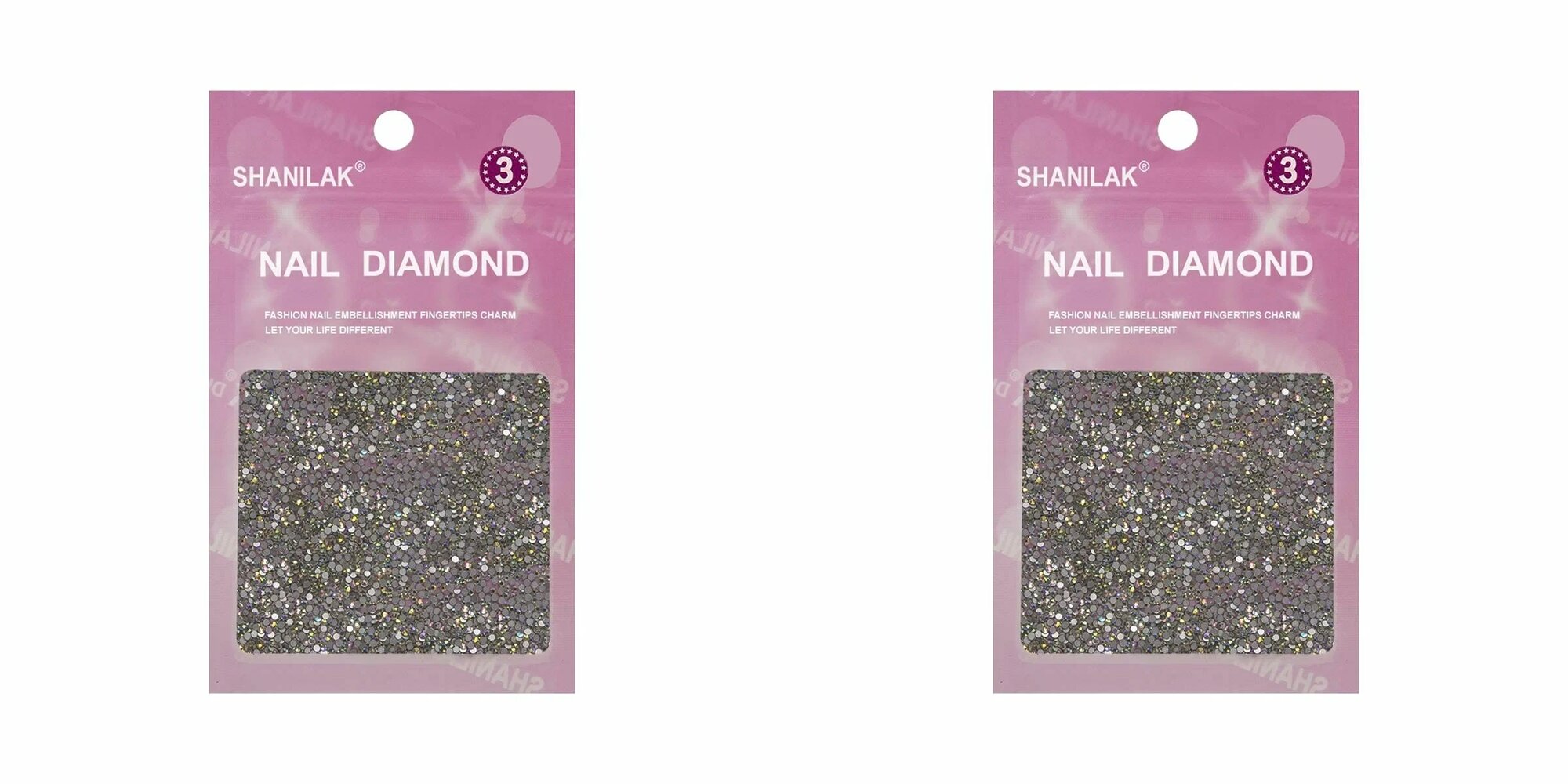 Стразы Nail Art для ногтей №3, голография, 2 упаковки