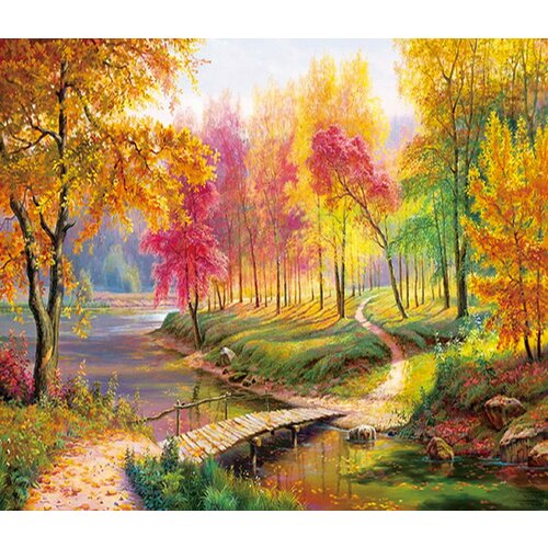 Алмазная мозаика на холсте (размер 40х50 см, полная выкладка, круглые стразы)