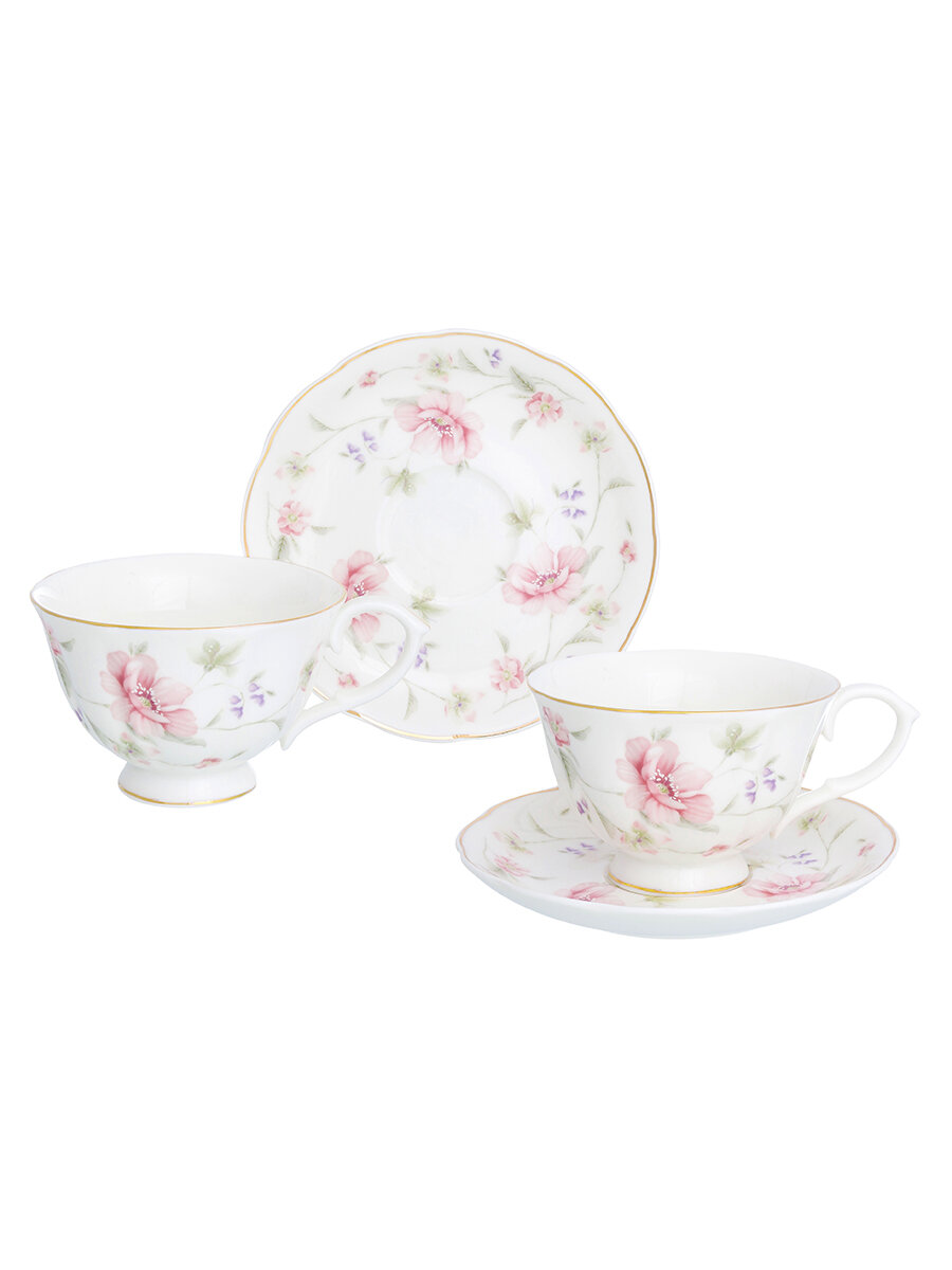 фото Чайная пара / чашка / кружка 4 предмета 250 мл Elan Gallery Диана чашка на ножке