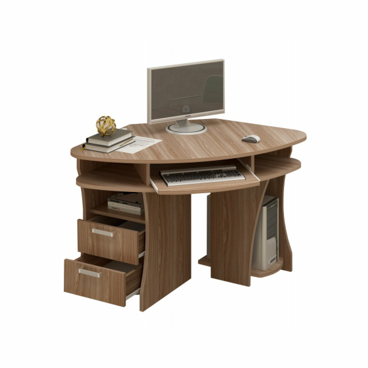 фото Компьютерный стол "СКУ-12" (Улучшенная фурнитура) - Ясень шимо темный