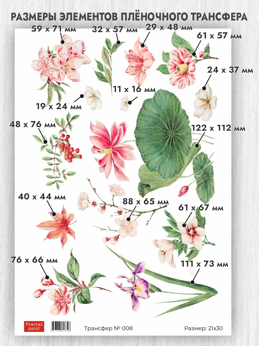 Трансфер для декупажа переводной рисунок для поверхностей 008 (А4)
