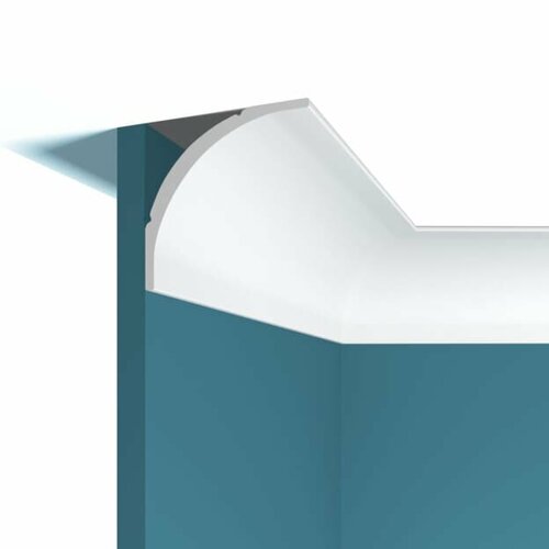 Потолочный плинтус Перфект Плюс P46, 88x85мм, дюрополимерный, белый, 2м