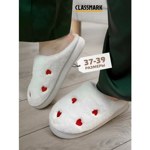 фото Тапочки classmark, размер 40-41, белый/розовый