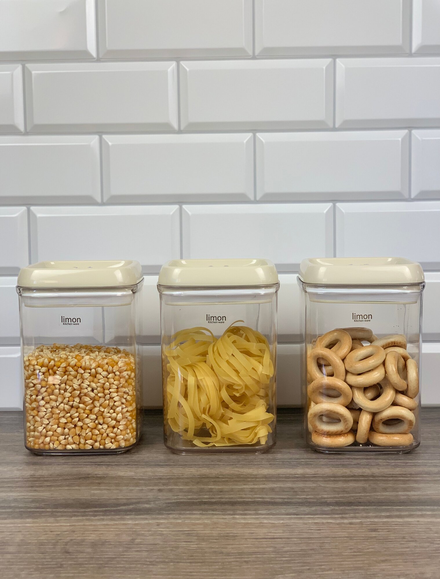 Набор контейнеров с крышками Limon для хранения сыпучих продуктов 3 шт.