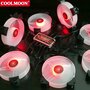 Вентилятор система охлаждения (кулер) COOLMOON с RGB подсветкой для корпуса ПК 120x120x25мм комплект 2шт, контроллера, пульт управления, провод 50см