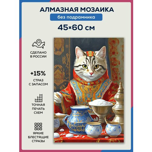Алмазная мозаика 45x60 Татарский Кот без подрамника