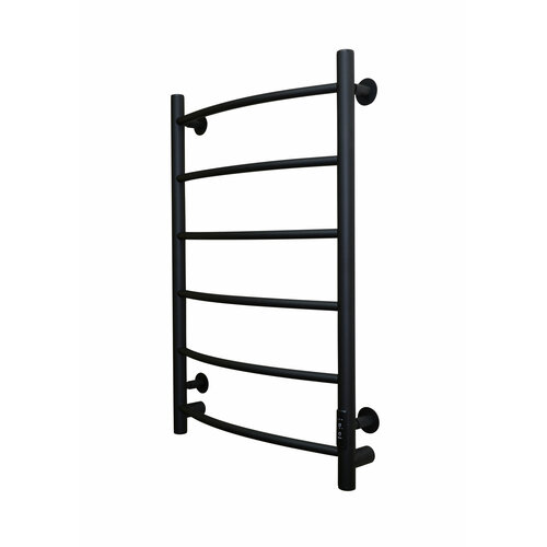 Полотенцесушитель электрический WORK-Паритет 80x50 черный с терморегулятором, 6 перекладин