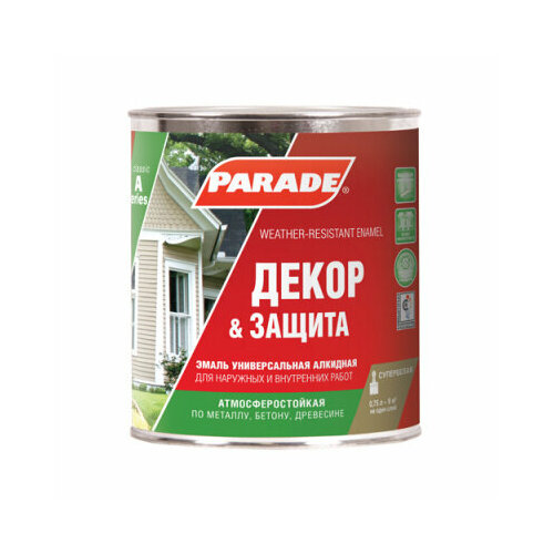 Эмаль PARADE A2 декор и защита белая полуматовая база С 075л 996₽
