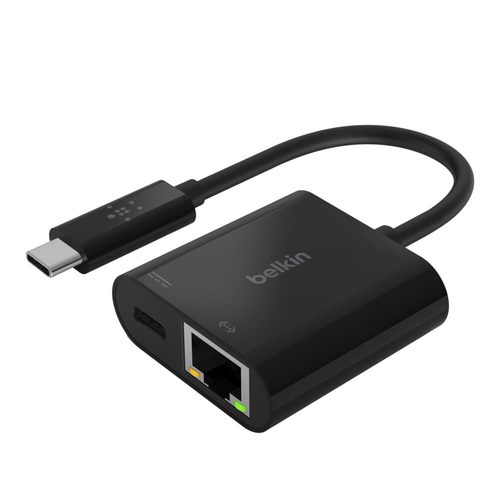 фото Адаптер Belkin Адаптер Belkin USB-C Ethernet port + Charge Adapter, 60Вт, черный (INC001btBK)
