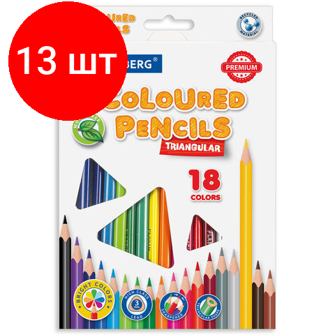 фото BRAUBERG Карандаши цветные PREMIUM, 18 цветов