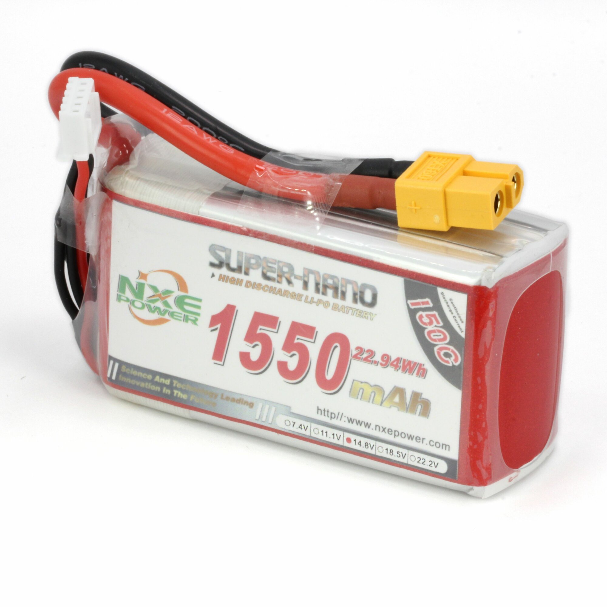 Аккумулятор LiPo 4S 1550mAh 150C (NXE) 14.8В мягкий корпус, разъём XT60