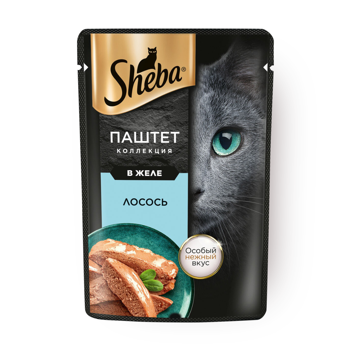 Влажный корм для кошек Sheba Нежный паштет лосось в желе