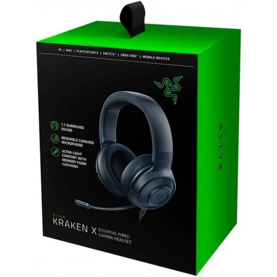 Гарнитура Razer Kraken X Essential чёрный (RZ04-02950100-R3C1) — фото 1