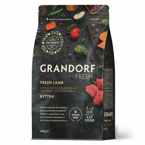 GRANDORF Fresh Cat KITTEN Lamb&Sweet Potato (Свежее мясо ягненка с бататом для котят) 400 г