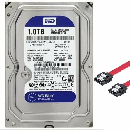 Western Digital 1 ТБ Внутренний жесткий диск WD10EZEX-01 4500₽