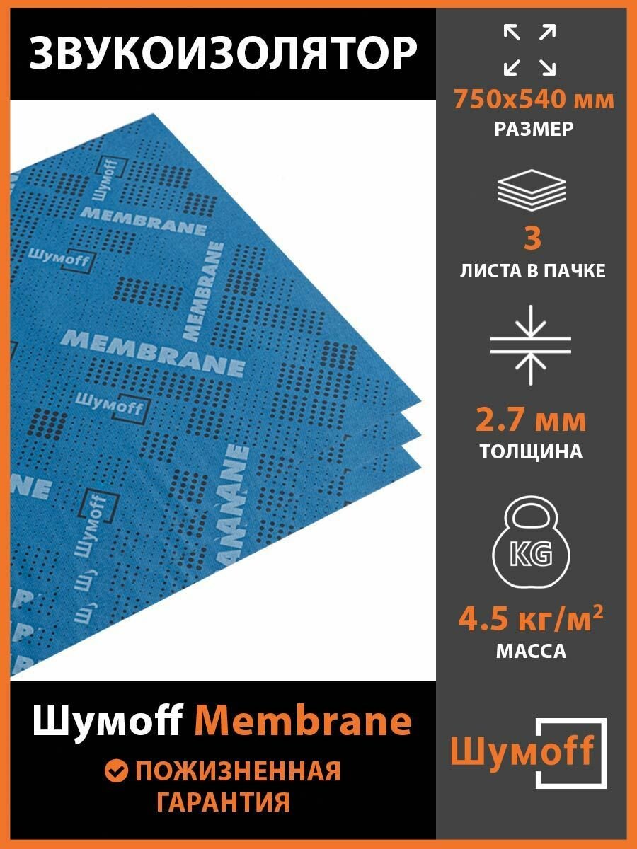 Шумопоглощение Шумофф Membrane (3 лист)