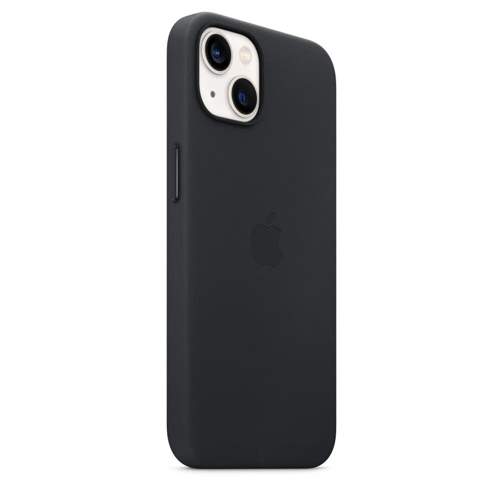 Кожаный чехол MagSafe для iPhone 13 Midnight / Анимация NFC / Leather Case with MagSafe для Айфон 13 / Чёрный — фото 1
