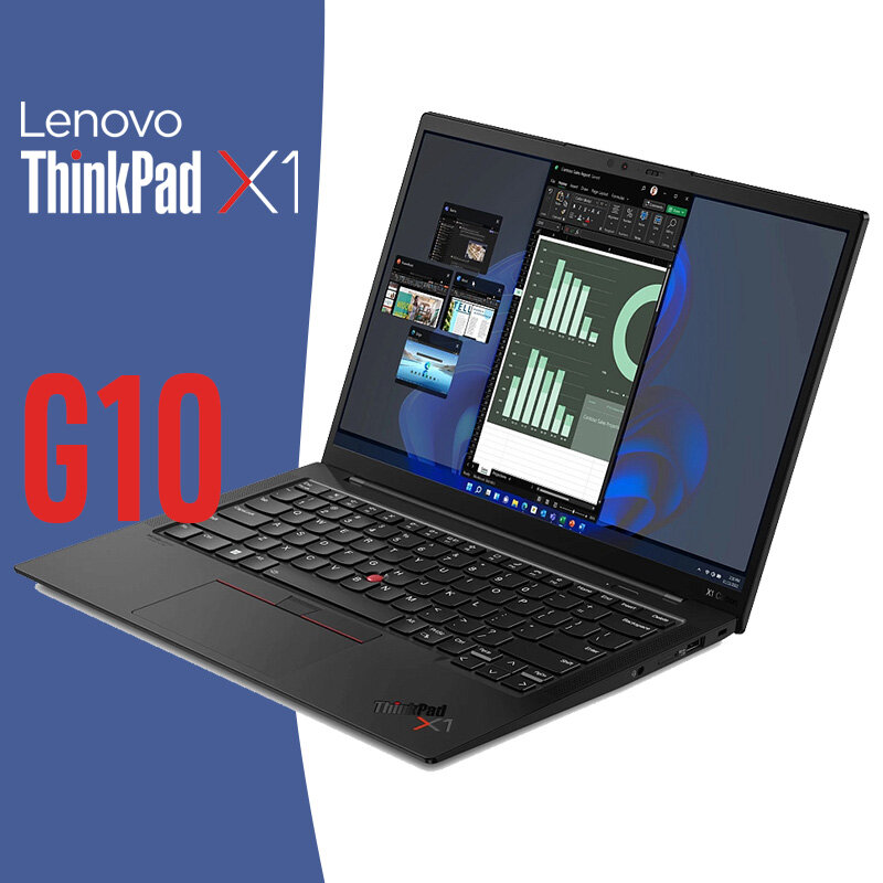 Ноутбук Lenovo ThinkPad X1 Carbon G10 Black Paint, 14" WUXGA IPS, Intel® Core™ i7-1265U, 16GB LPDDR5, 512 GB SSD PCIe x4 NVMe® Opal 2.0, NO OS, клавиатура RU/US