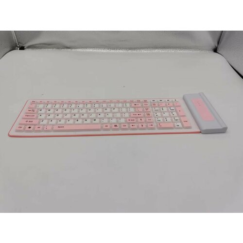 Клавиатура беспроводная 107 клавиш 24G силиконовая белая 1315₽