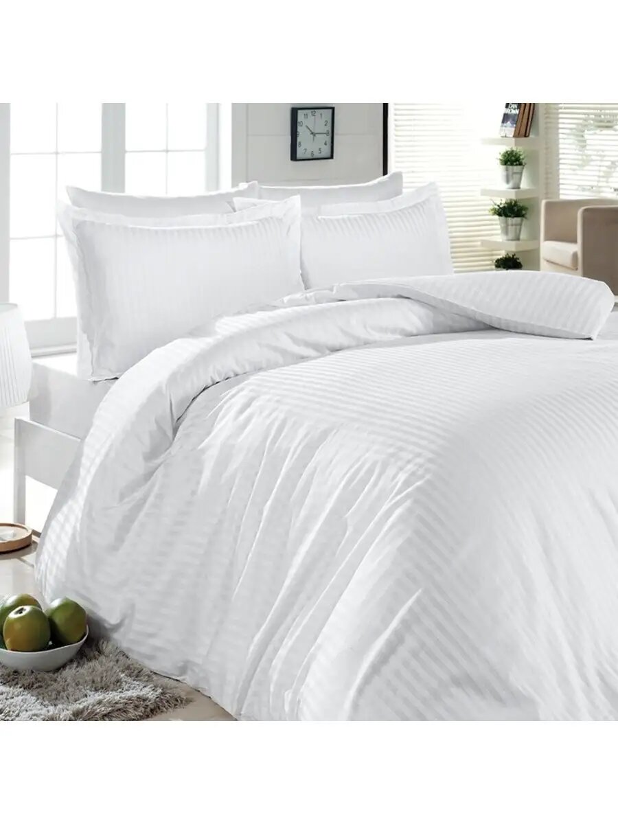 Пододеяльник сатин страйп 200*215 см (полоса 1*1 см) — фото 1