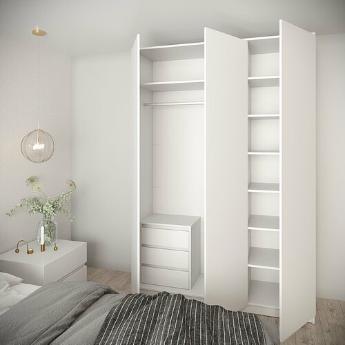 Шкаф для одежды Mika 220x150x48 Белый, HomeGrad