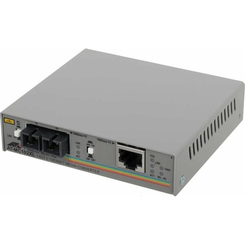 Медиаконвертер Allied Telesis AT-MC102XL 100TX RJ-45 100FX SC без коробки 9300₽