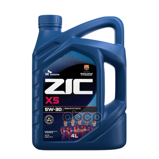 ZIC X5 5w30 4л, моторное полусинтетическое масло, артикул 162621