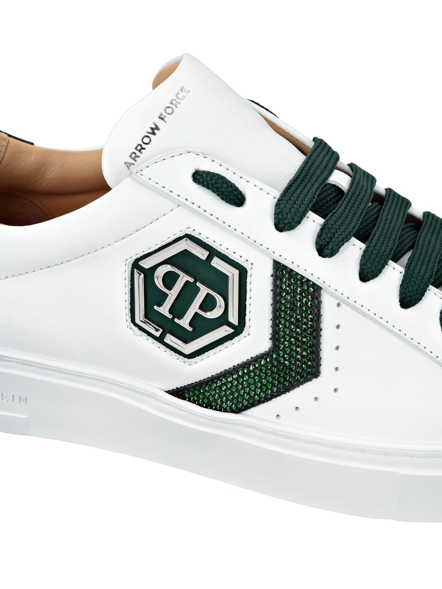 Кроссовки PHILIPP PLEIN Arrow Force Strass Hexagon, размер 42, белый — фото 1