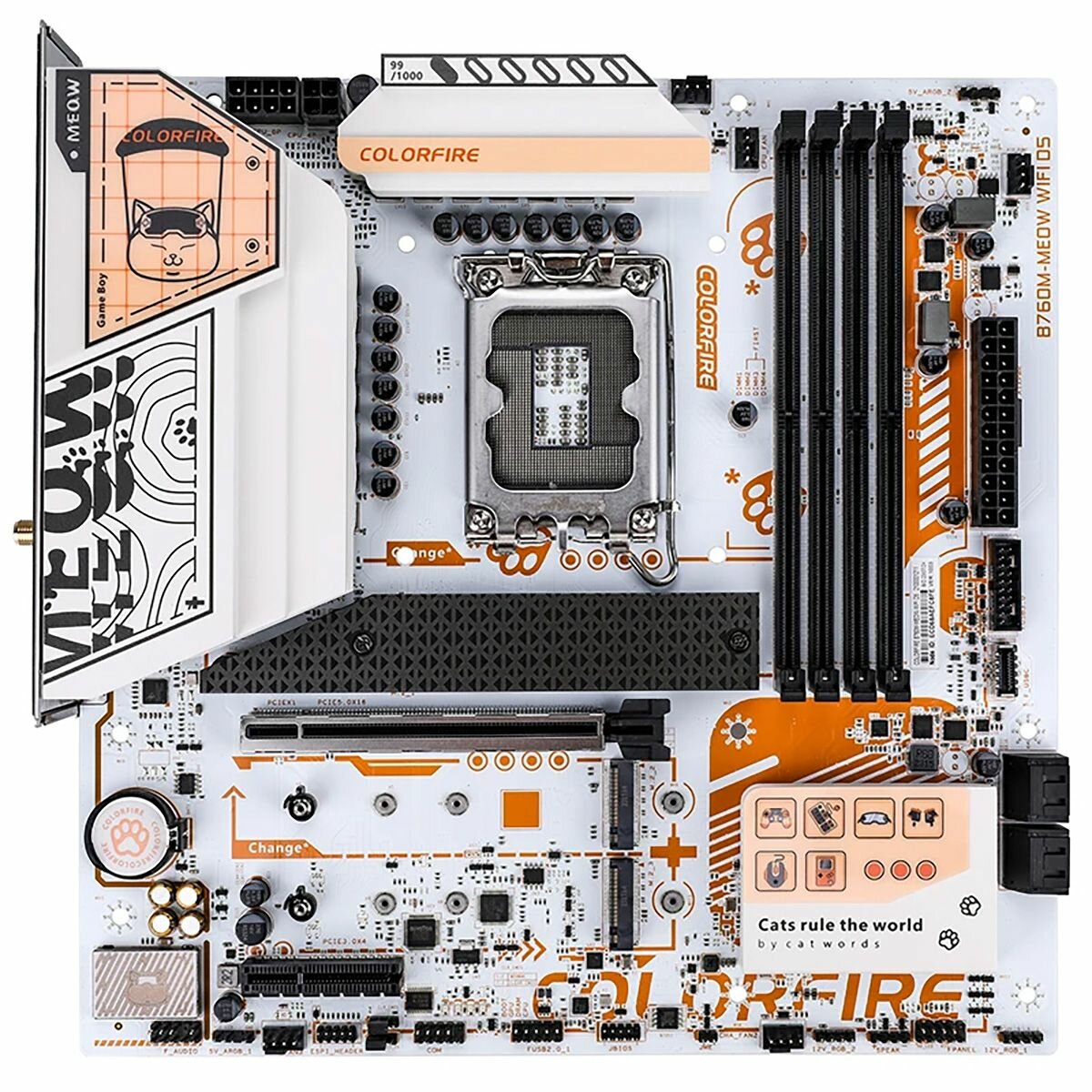 Материнская плата Colorful COLORFIRE B760M-MEOW WIFI D5 ORANGE, RTL ...