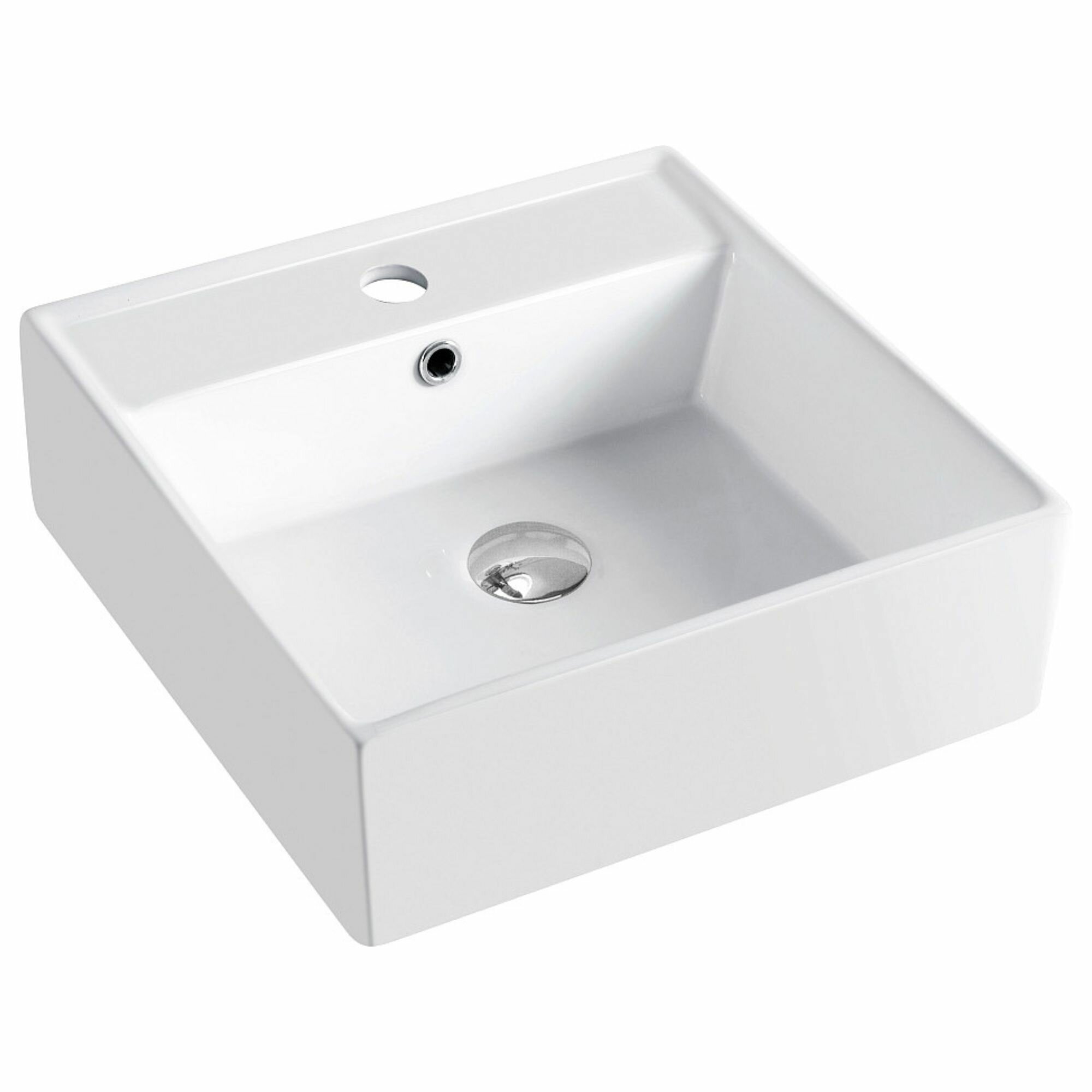 Раковина Saniteco, 41х14.5 см, без смесителя, белая, AT016