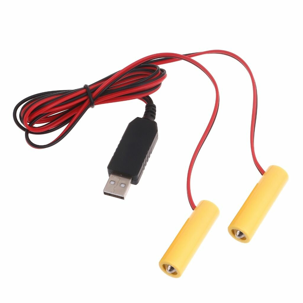 2 в 1 блок питания AA, USB, замена батареек 1,5 В LR6 для часов, игрушечной камеры, рождественские полоски, светильник