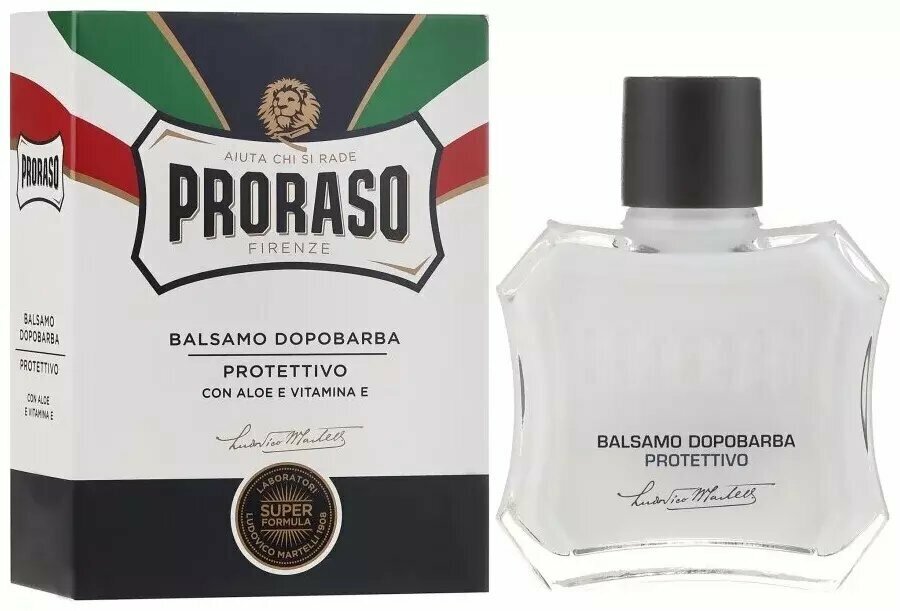 Бальзам после бритья Синяя Алое Вера и Витамин Е Proraso, 100 мл — фото 1