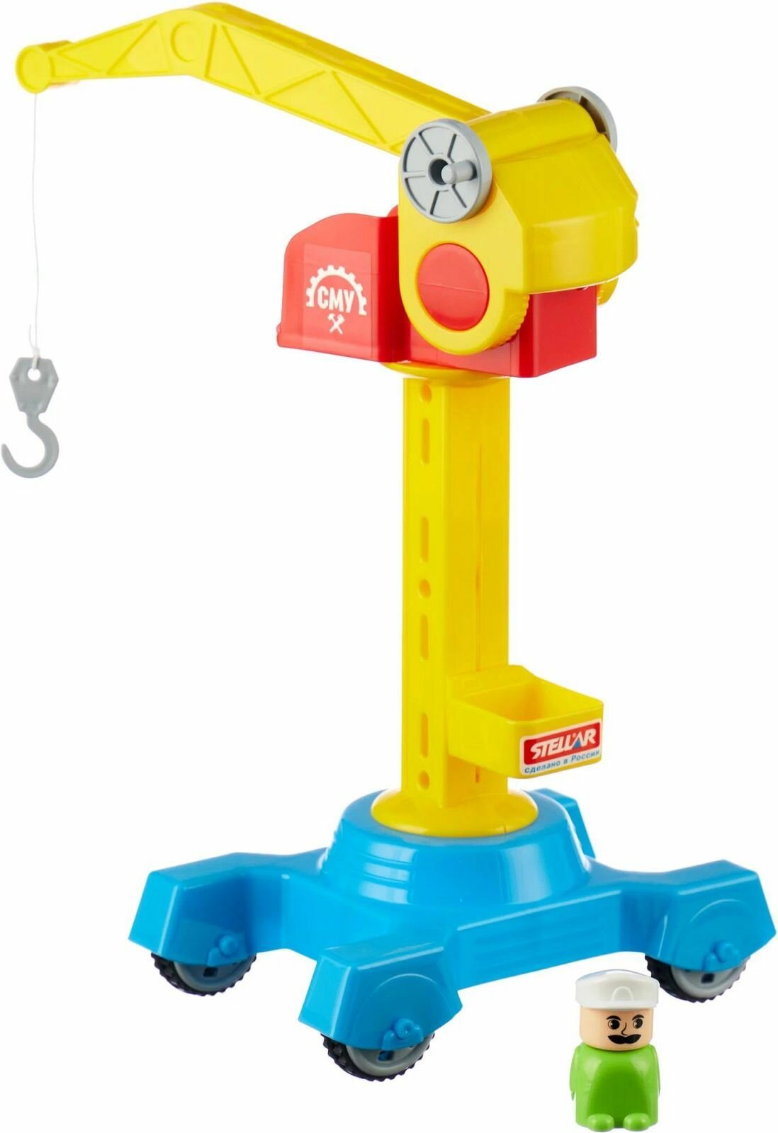 Машинка Stellar "Башенный кран", пластик, с фигуркой