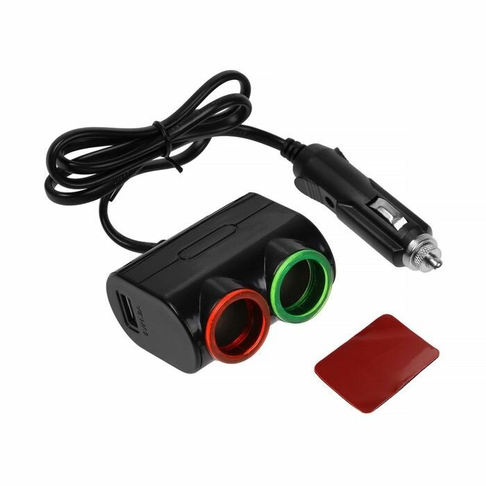 Разветвитель прикуривателя TORSO 12-24 В, провод 50 см