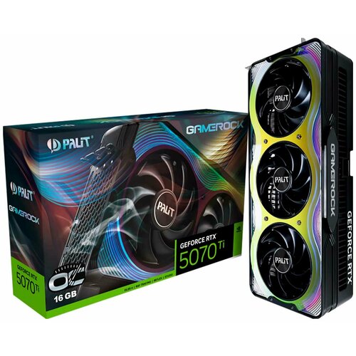 Видеокарта Palit GeForce RTX 5070TI GAMEROCK OC 16GB NE7507TH19T2-GB2030G 300000₽