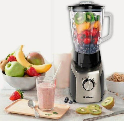 Изображение товара Блендер стационарный, Стеклянная Чаша, Колка льда, il Monte SB-2002 INOX Серебристый