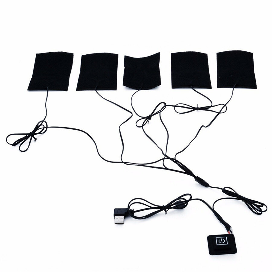 USB Куртка С Подогревом, Пальто, Жилет, Аксессуары, Прокладки С Подогревом Из Углеродного Волокна, Теплая Спина, Шея — фото 1