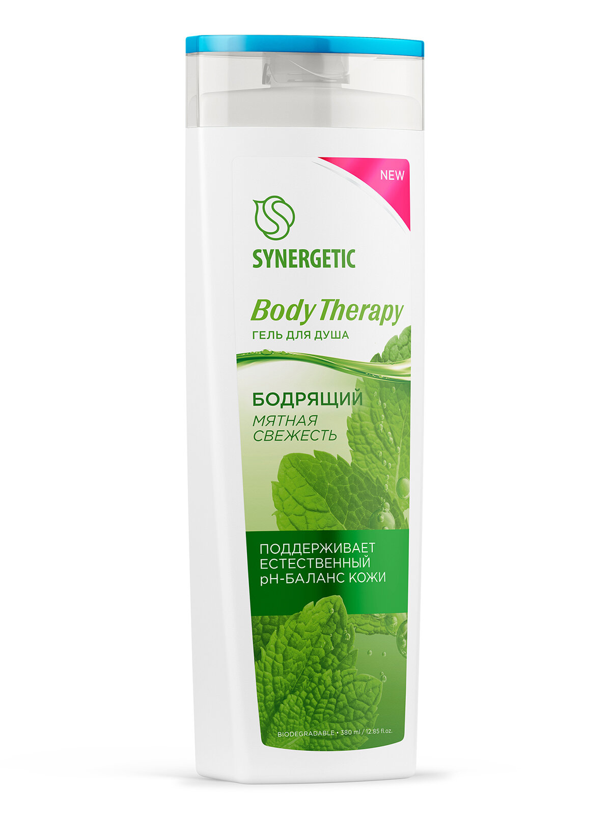 Изображение Гель для душа SYNERGETIC "Мятная свежесть" BODY THERAPY, 380 мл