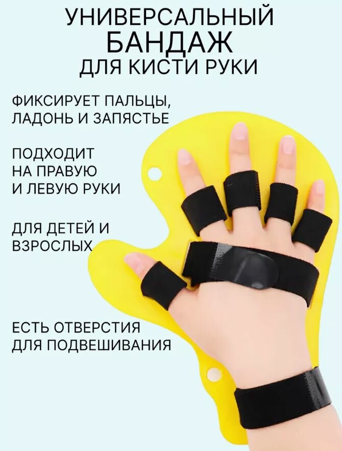 Изображение Шина для реабилитации пальцев, используемая при ортопедии запястья, гемиплегии после инсульта и спазмах