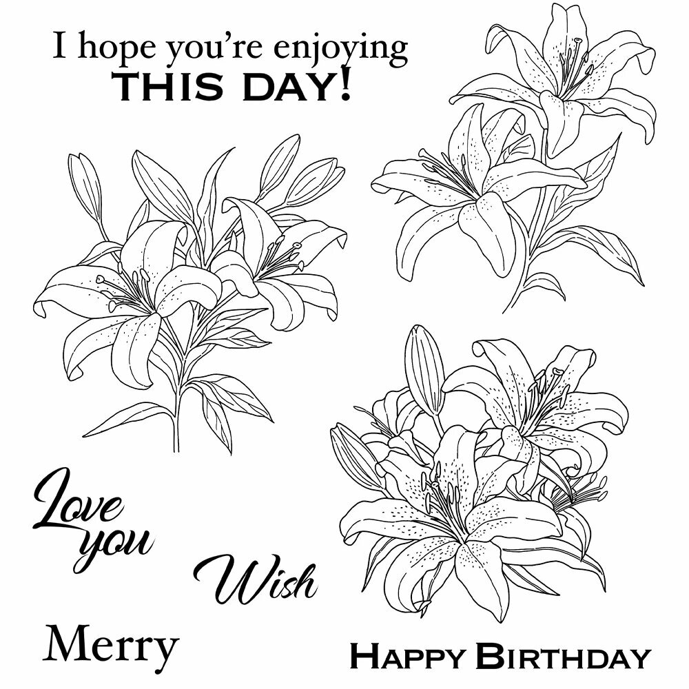 Mangocraft набор штампов и пресс-форм Лилия clear stamp