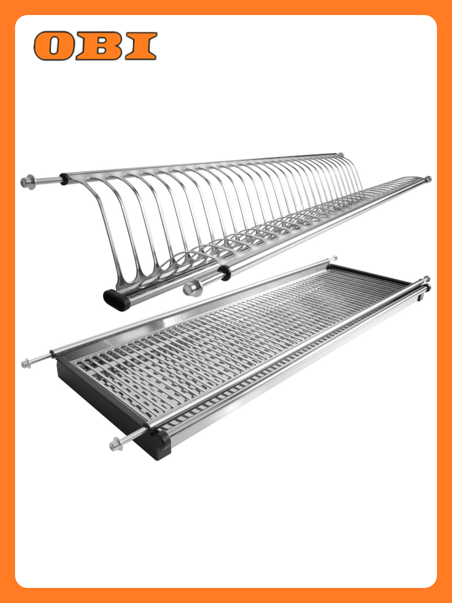 Посудосушитель 800 мм SJ304В 765х280х65мм, нержавеющая сталь (комплект)