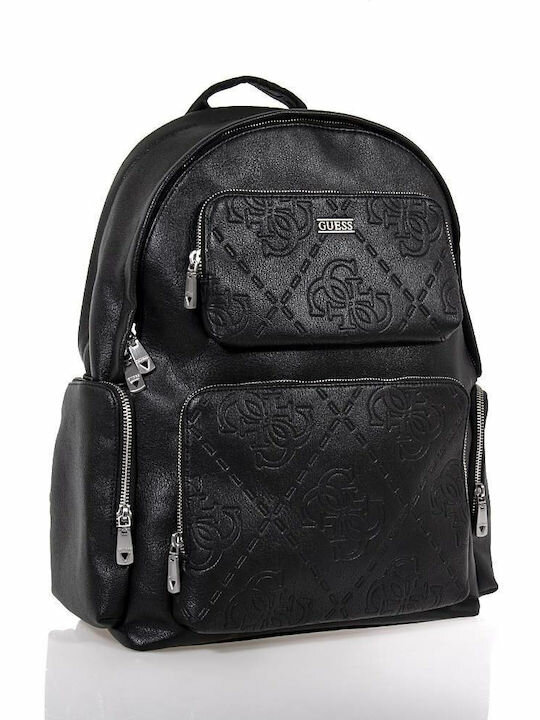 Сумка-рюкзак GUESS, фактура рельефная, тиснение, черный — фото 1