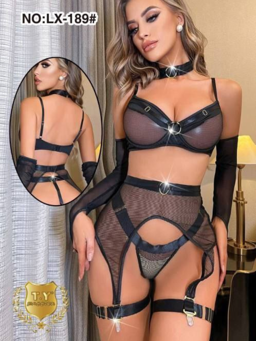 Комплект нижнего белья 44-48, размер xl, черный — фото 1