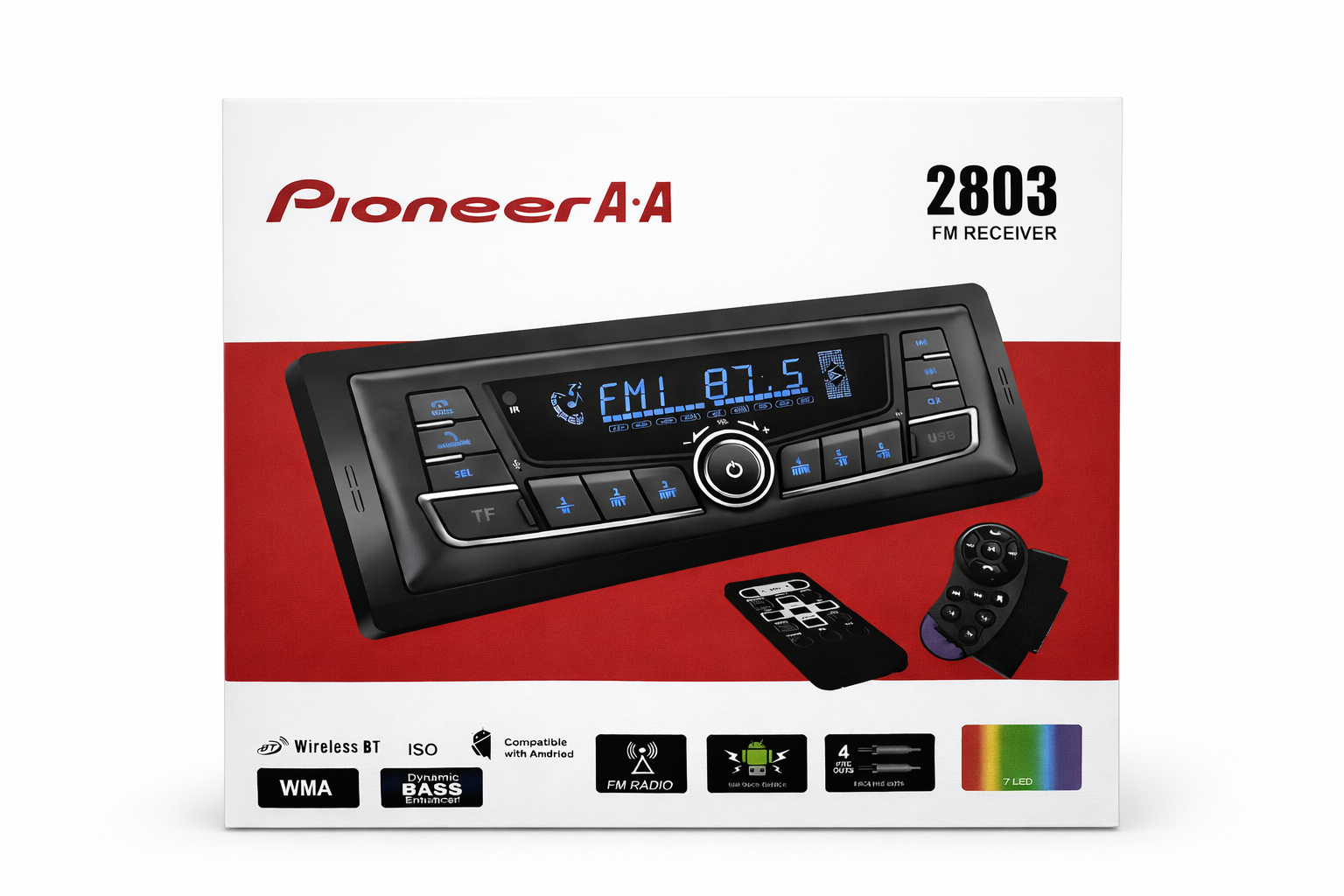 Pioneer A.A 2803 – Автомагнитола FM Receiver USB QUICK CHARGE MP3 LCD DISPLAY ESP — фото 1