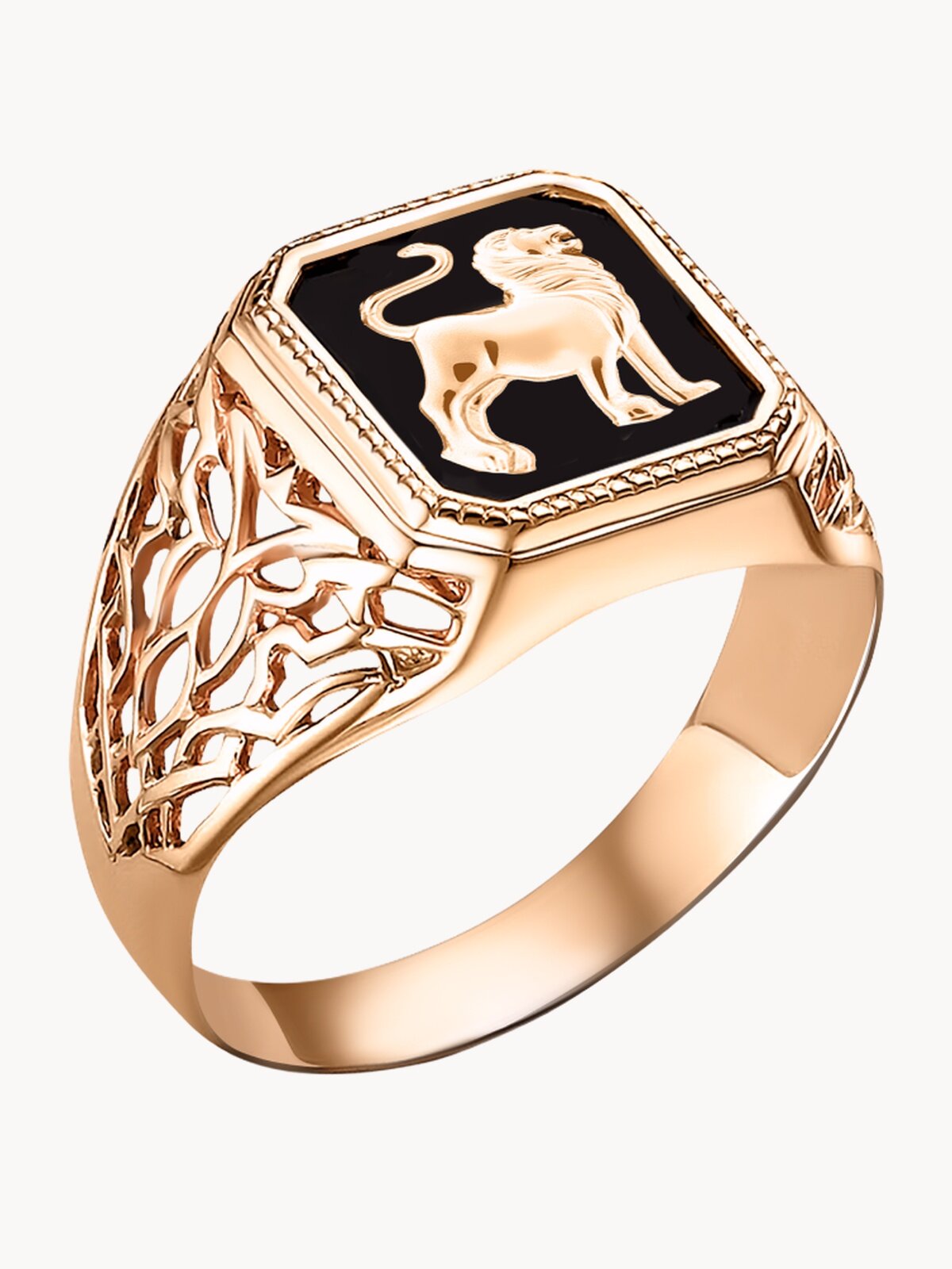 Печатка TEKA, эмаль, размер 23, золотой, черный