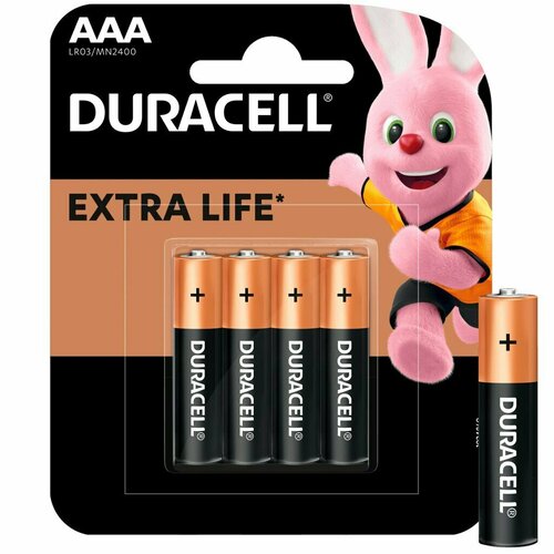 AAA (LR03) Duracell Basic MN2400, 1.5V, упаковка 4шт.