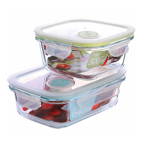 Набор жаровень LOVWISH из 2-х шт. стекло/плас MB 31200 KSMB-31200